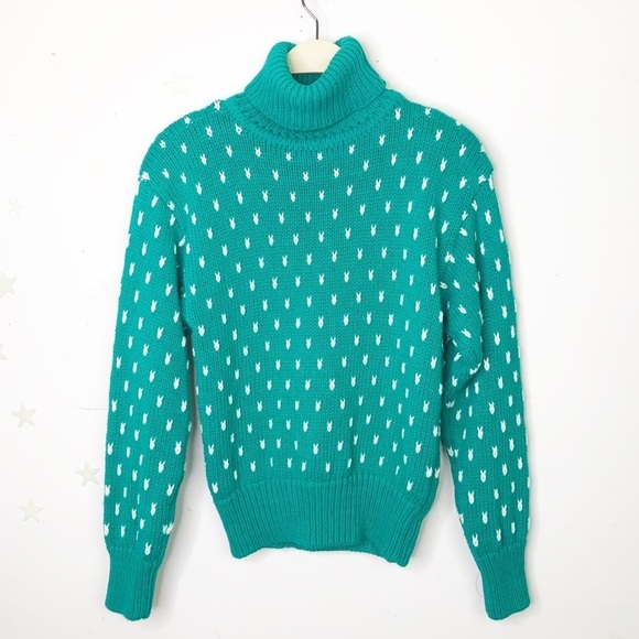 L.S.A. Classics vintage green turtle neck sweater - Picture 2 of 15